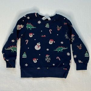 Navy Christmas Sweatshirt - H&M - Size 2-4Y